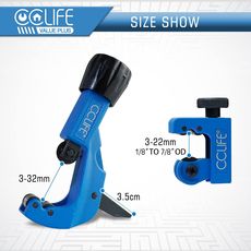 CCLIFE rezač cijevi – set od 2 kom | Rezač bakrenih cijevi 3–22 mm i 3–32 mm | Za bakrene i aluminijske cijevi