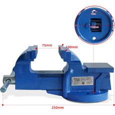 CCLIFE fiksni škripac 100/125/150 mm za radni stol, stolni škripac, paralelni škripac, model: 100 mm
