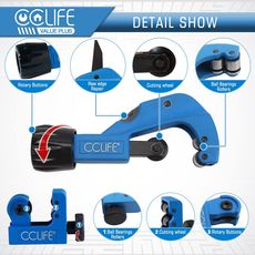 CCLIFE rezač cijevi – set od 2 kom | Rezač bakrenih cijevi 3–22 mm i 3–32 mm | Za bakrene i aluminijske cijevi
