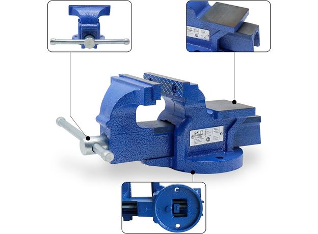 CCLIFE fiksni škripac 100/125/150 mm za radni stol, stolni škripac, paralelni škripac, model: 100 mm