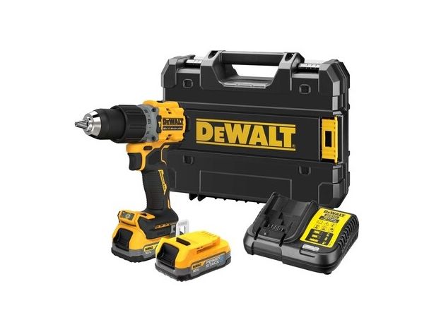 DEWALT BUŠILICA AKU UDARNA 18V 90Nm BL 2xPOWERSTACK 1,7Ah DCD805E2T-QW