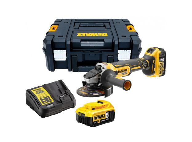DeWALT – DCG405P2-QW Kutna Brusilica Aku 125 mm 18V 2x5,0 Ah BL